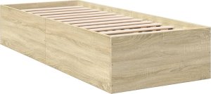 vidaXL vidaXL Rama łóżka, dąb sonoma, 90x190 cm, materiał drewnopochodny 6