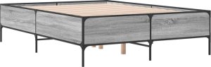 vidaXL vidaXL Rama łóżka, szary dąb sonoma, 140x190cm materiał drewnopochodny 3
