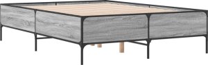 vidaXL vidaXL Rama łóżka, szary dąb sonoma, 140x190cm materiał drewnopochodny 6