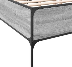 vidaXL vidaXL Rama łóżka, szary dąb sonoma, 140x190cm materiał drewnopochodny 7