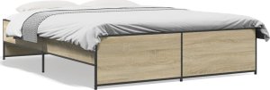 vidaXL vidaXL Rama łóżka, dąb sonoma, 160x200 cm, materiał drewnopochodny 2