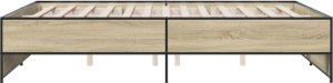 vidaXL vidaXL Rama łóżka, dąb sonoma, 160x200 cm, materiał drewnopochodny 5
