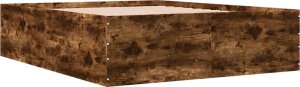 vidaXL vidaXL Rama łóżka, przydymiony dąb, 150x200cm, materiał drewnopochodny 3