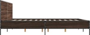 vidaXL vidaXL Rama łóżka, brązowy dąb, 200x200 cm, materiał drewnopochodny 5
