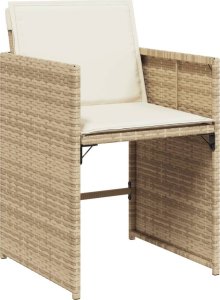 vidaXL vidaXL 15-cz. zestaw mebli ogrodowych z poduszkami, beżowy, rattan PE 3