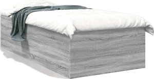 vidaXL vidaXL Rama łóżka, szary dąb sonoma, 75x190cm, materiał drewnopochodny 2