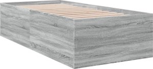 vidaXL vidaXL Rama łóżka, szary dąb sonoma, 75x190cm, materiał drewnopochodny 3