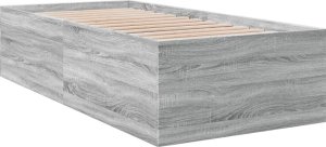 vidaXL vidaXL Rama łóżka, szary dąb sonoma, 75x190cm, materiał drewnopochodny 6