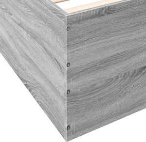 vidaXL vidaXL Rama łóżka, szary dąb sonoma, 75x190cm, materiał drewnopochodny 8