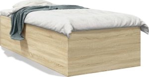 vidaXL vidaXL Rama łóżka, dąb sonoma, 90x190 cm, materiał drewnopochodny 2