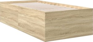 vidaXL vidaXL Rama łóżka, dąb sonoma, 75x190 cm, materiał drewnopochodny 6