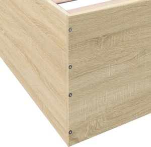 vidaXL vidaXL Rama łóżka, dąb sonoma, 75x190 cm, materiał drewnopochodny 8