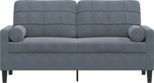 vidaXL vidaXL 2-osobowa sofa z poduszkami, ciemnoszara, 140 cm, aksamit 3