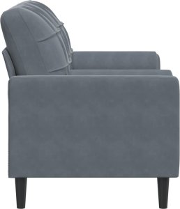 vidaXL vidaXL 2-osobowa sofa z poduszkami, ciemnoszara, 140 cm, aksamit 4