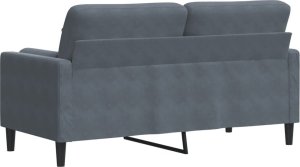 vidaXL vidaXL 2-osobowa sofa z poduszkami, ciemnoszara, 140 cm, aksamit 5