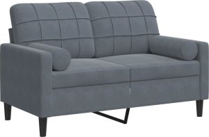 vidaXL vidaXL 2-osobowa sofa z poduszkami, ciemnoszara, 120 cm, aksamit 2