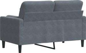 vidaXL vidaXL 2-osobowa sofa z poduszkami, ciemnoszara, 120 cm, aksamit 5