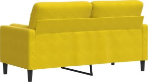vidaXL vidaXL 2-osobowa sofa z poduszkami, żółta, 140 cm, aksamit 5