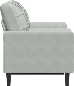 vidaXL vidaXL 2-osobowa sofa z poduszkami, jasnoszara, 120 cm, aksamit 4