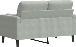 vidaXL vidaXL 2-osobowa sofa z poduszkami, jasnoszara, 120 cm, aksamit 5