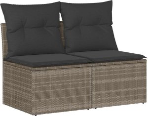 vidaXL vidaXL 4-cz. sofa ogrodowa z poduszkami, szary, rattan PE i akacja 2
