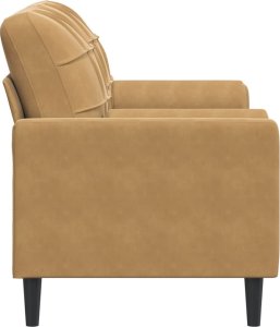 vidaXL vidaXL 2-osobowa sofa z poduszkami, brązowa, 140 cm, aksamit 4