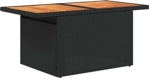 vidaXL vidaXL 4-cz. sofa ogrodowa z poduszkami, czarny rattan PE i akacja 6