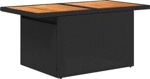 vidaXL 4-cz. sofa ogrodowa z poduszkami, czarny rattan PE i akacja 6