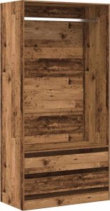 vidaXL vidaXL Szafa, stare drewno, 100x50x200 cm, materiał drewnopochodny 2
