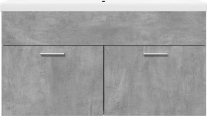 vidaXL vidaXL Szafka łazienkowa z wbudowaną umywalką, betonowa szarość 4