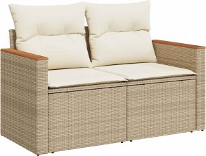 vidaXL vidaXL 5-cz. zestaw mebli z poduszkami, beżowy, rattan PE i akacja 3