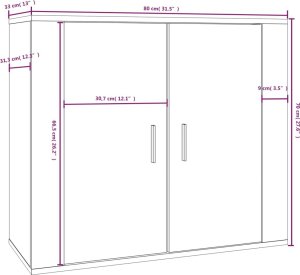 vidaXL vidaXL Szafka, szarość betonu, 80x33x70 cm, materiał drewnopochodny 9