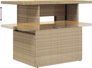 vidaXL vidaXL 4-cz. sofa ogrodowa z poduszkami, beżowy, rattan PE i akacja 10