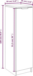 vidaXL vidaXL Szafka na buty, dąb sonoma, 30x35x100 cm 9