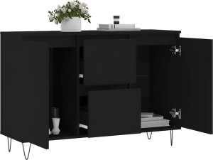 vidaXL vidaXL Szafka, czarna, 104x35x70 cm, materiał drewnopochodny 4
