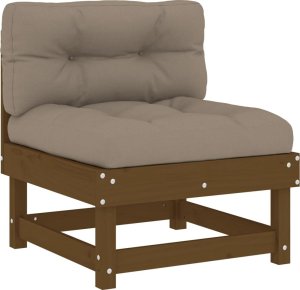 vidaXL Siedzisko środkowe z poduszkami, miodowe, lite drewno sosnowe 2
