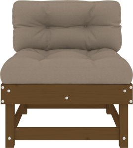 vidaXL Siedzisko środkowe z poduszkami, miodowe, lite drewno sosnowe 3