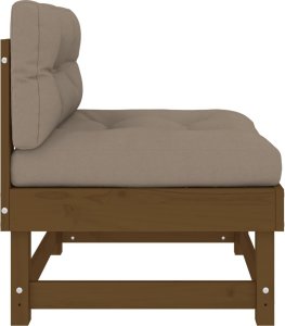 vidaXL Siedzisko środkowe z poduszkami, miodowe, lite drewno sosnowe 4