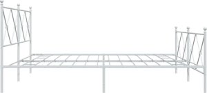 vidaXL vidaXL Metalowa rama łóżka z wezgłowiem i zanóżkiem, biała, 200x200 cm 5