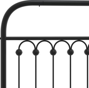 vidaXL vidaXL Metalowa rama łóżka z wezgłowiem, czarna, 135x190 cm 7