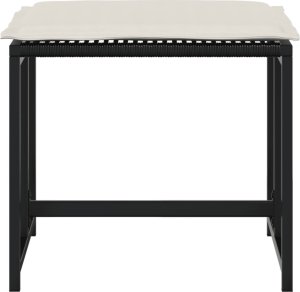 vidaXL vidaXL Stołki ogrodowe z poduszkami, 4 szt., czarne, polirattan 4