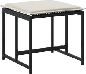 vidaXL vidaXL Stołki ogrodowe z poduszkami, 4 szt., czarne, polirattan 6