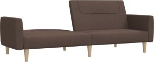 vidaXL vidaXL Rozkładana kanapa 2-osobowa, kolor taupe, tapicerowana tkaniną 4