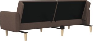 vidaXL vidaXL Rozkładana kanapa 2-osobowa, kolor taupe, tapicerowana tkaniną 8