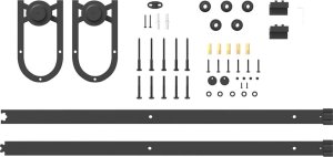 vidaXL vidaXL System do montażu drzwi przesuwnych, 183 cm, stal, czarny 5