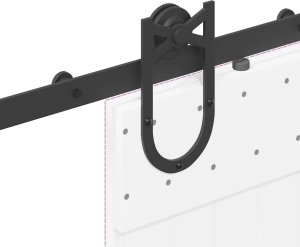 vidaXL vidaXL System do montażu drzwi przesuwnych, 183 cm, stal, czarny 9