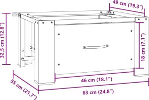 vidaXL vidaXL Podest pod pralkę z szufladą, biały 9
