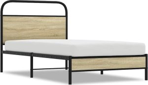 vidaXL vidaXL Łóżko bez materaca, 100x190 cm, dąb sonoma 2