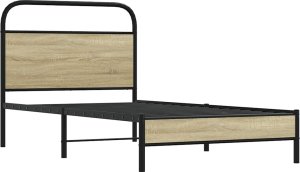 vidaXL vidaXL Łóżko bez materaca, 100x190 cm, dąb sonoma 3