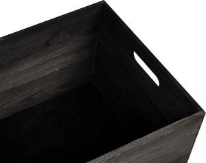 vidaXL Skrzynka drewniana z uchwytami, czarna, lite drewno sosnowe 6